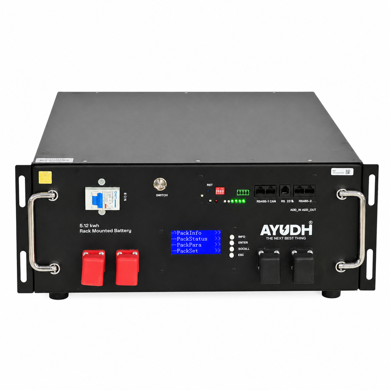 Ayudh Floor Mount LiFePO4 Battery 25.6V 200Ah 5.12kWh, 5 Years Warranty