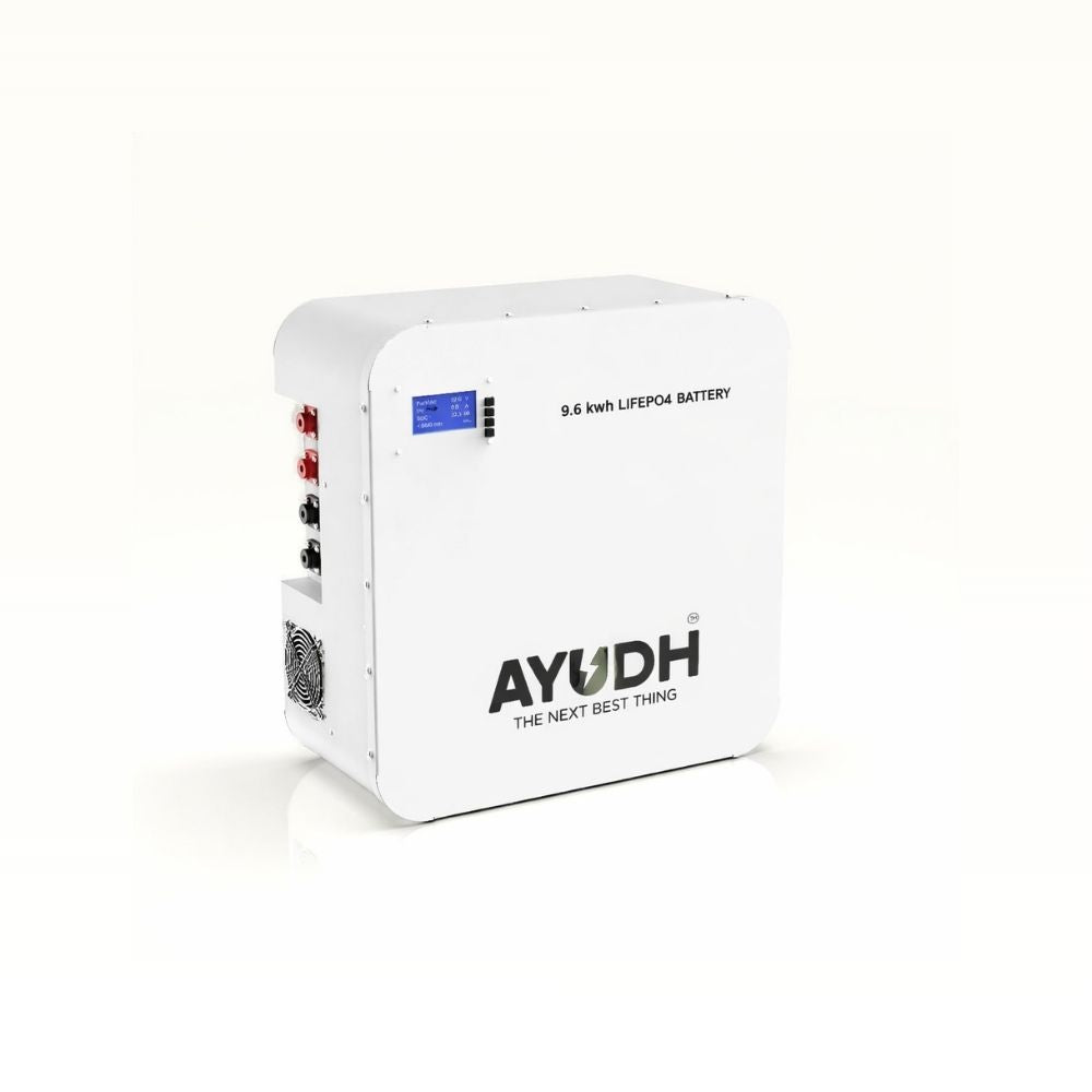 Ayudh Wall Mount LiFePO4 Battery 48V 200Ah 9.6kWh, 5 Years Warranty